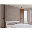 Papel pintado damasco de medallones marrón textil gofrado · Rasch Atelier Tissé 613353