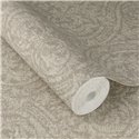 Damask medallion wallpaper light brown woven texture · Rasch Atelier Tissé 613360