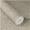 Damask medallion wallpaper light brown woven texture · Rasch Atelier Tissé 613360