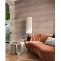 Papier peint boho à rayures zigzag marron nude chevron doux · Rasch Atelier Tissé 613643