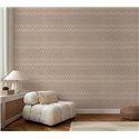 Papel pintado boho de rayas zigzag marrón nude chevron suave · Rasch Atelier Tissé 613643