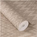 Boho zigzag stripe wallpaper in nude brown soft chevron · Rasch Atelier Tissé 613643