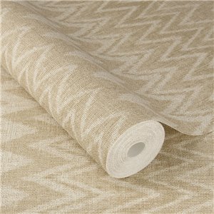 Beige boho zigzag stripe wallpaper, ikat style 2