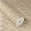 Papier peint beige à rayures en zigzag boho style ikat · Rasch Atelier Tissé 613650