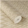 Papier peint beige à rayures en zigzag boho style ikat · Rasch Atelier Tissé 613650