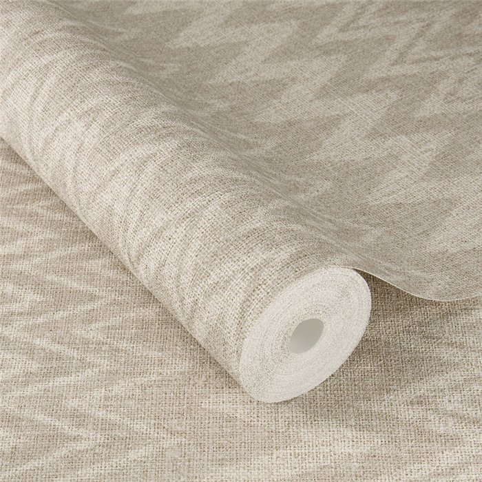 Boho zigzag stripe wallpaper light brown chevron herringbone · Rasch Atelier Tissé 613667