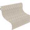 Boho zigzag stripe wallpaper light brown chevron herringbone · Rasch Atelier Tissé 613667