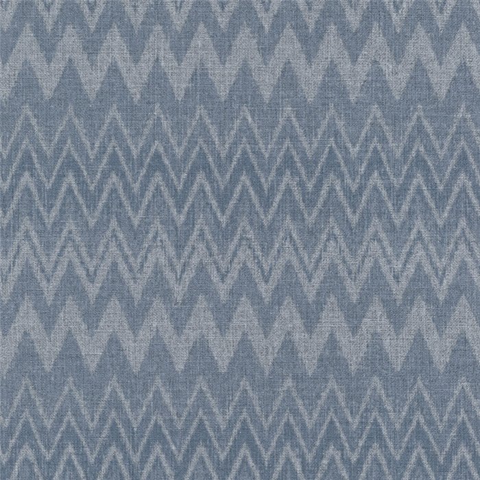 Papel pintado azul de rayas zigzag boho estilo ikat · Rasch Atelier Tissé 613674