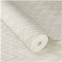 Cream white boho zigzag stripe wallpaper with woven chevron · Rasch Atelier Tissé 613681
