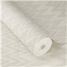 Papel pintado blanco crema de rayas zigzag boho chevron tejido · Rasch Atelier Tissé 613681