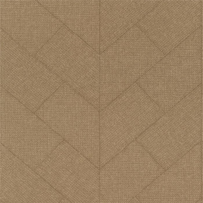 Papel pintado geométrico de espiga marrón chevron fino · Rasch Atelier Tissé 613759