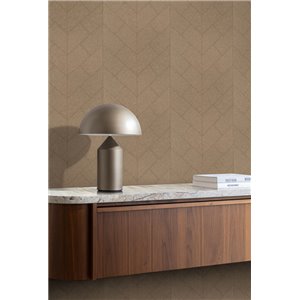 Papel pintado geométrico de espiga marrón chevron fino 2