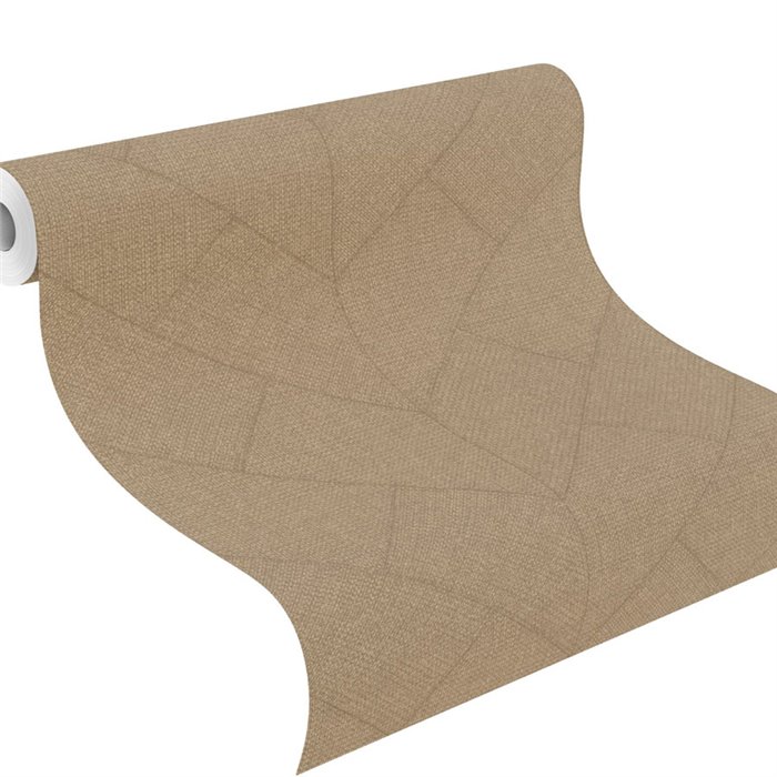 Papier peint géométrique à chevrons brun, chevron fin · Rasch Atelier Tissé 613759
