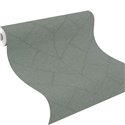 Papel pintado geométrico de espiga verde chevron grande · Rasch Atelier Tissé 613766