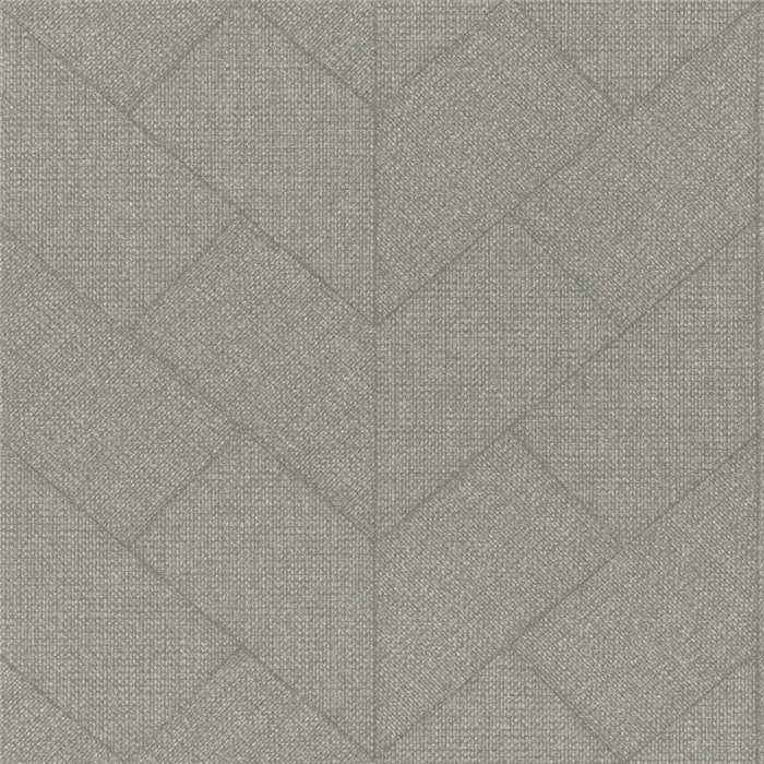 Papel pintado geométrico de espiga gris chevron entramado · Rasch Atelier Tissé 613773