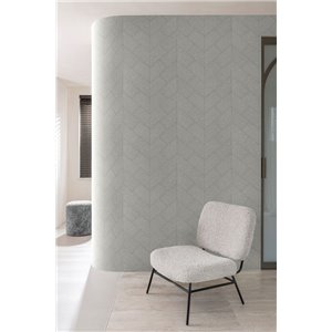 Papel pintado geométrico de espiga gris chevron entramado 2