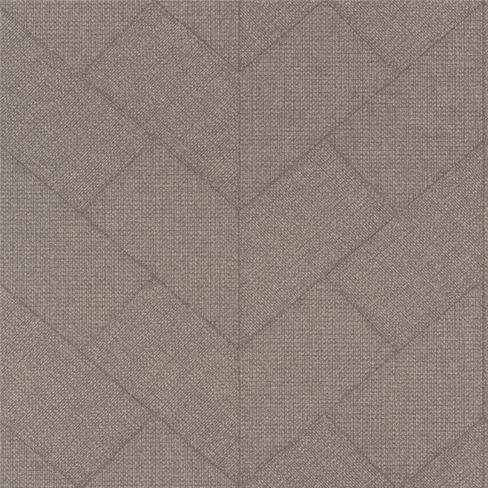 Geometric herringbone wallpaper in taupe chevron weave · Rasch Atelier Tissé 613780