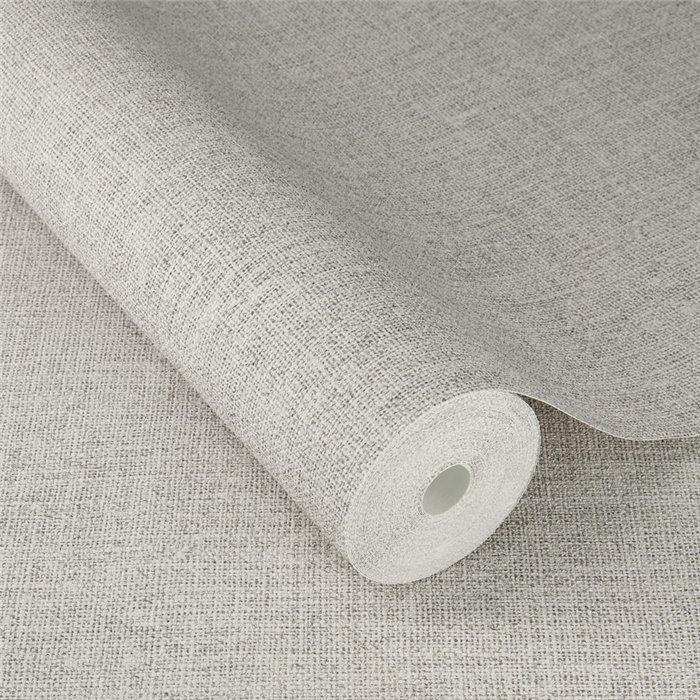 Grey rustic linen wallpaper textile look · Rasch Atelier Tissé 613940