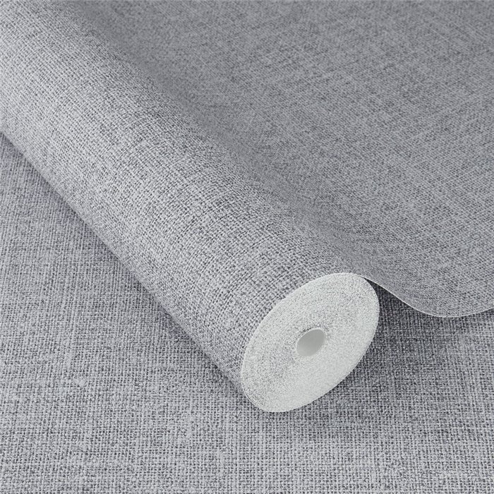 Papier peint en lin rustique bleu gris aspect textile · Rasch Atelier Tissé 613971