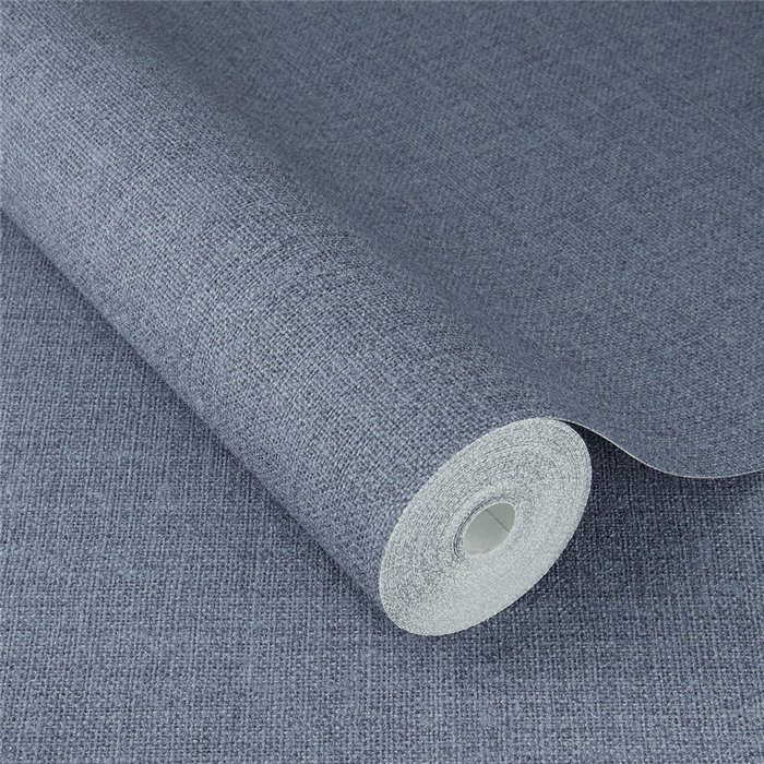 Blue rustic linen wallpaper textile look · Rasch Atelier Tissé 613995