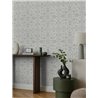 Papel pintado ornamental arabesco gris damasco · Rasch In Bloom 412079