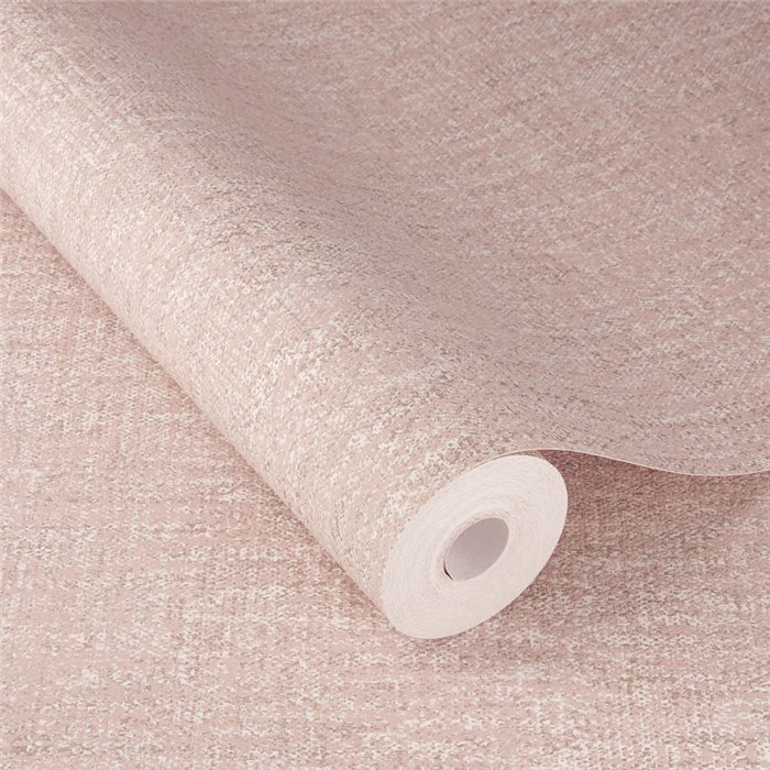 Papel pintado efecto textil rosa trama cruzada · Rasch In Bloom 412246