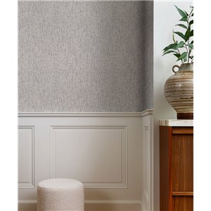 Papel pintado efecto textil gris falso liso 2