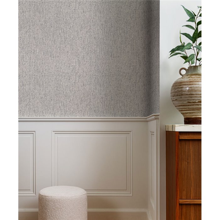 Papel pintado efecto textil gris falso liso · Rasch In Bloom 412260