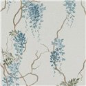 Romantische florale Tapete blau mit hängender Glyzinie · Rasch In Bloom 412369