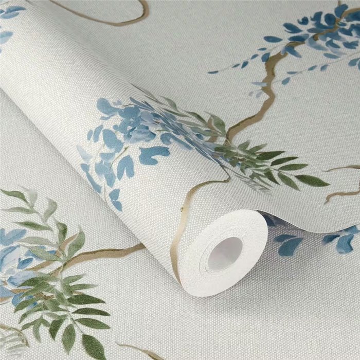 Romantic floral blue wisteria wallpaper · Rasch In Bloom 412369