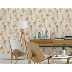 Romantische florale Tapete beige Ranke 2
