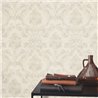 Papel pintado damasco beige claro ornamento grande · Rasch In Bloom 412604