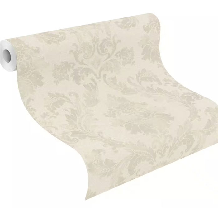 Papel pintado damasco beige claro ornamento grande · Rasch In Bloom 412604