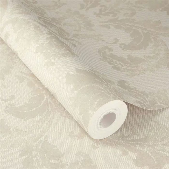 Papier peint damas beige clair grand motif · Rasch In Bloom 412604