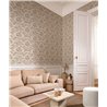 Beige damask wallpaper, classic ornamental · Rasch In Bloom 412628
