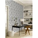 Papel pintado damasco gris ornamentos grandes · Rasch In Bloom 412642