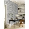 Papier peint damassé gris à grands ornements · Rasch In Bloom 412642