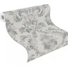 Grey damask wallpaper with large ornaments · Rasch In Bloom 412642