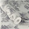 Grey damask wallpaper with large ornaments · Rasch In Bloom 412642