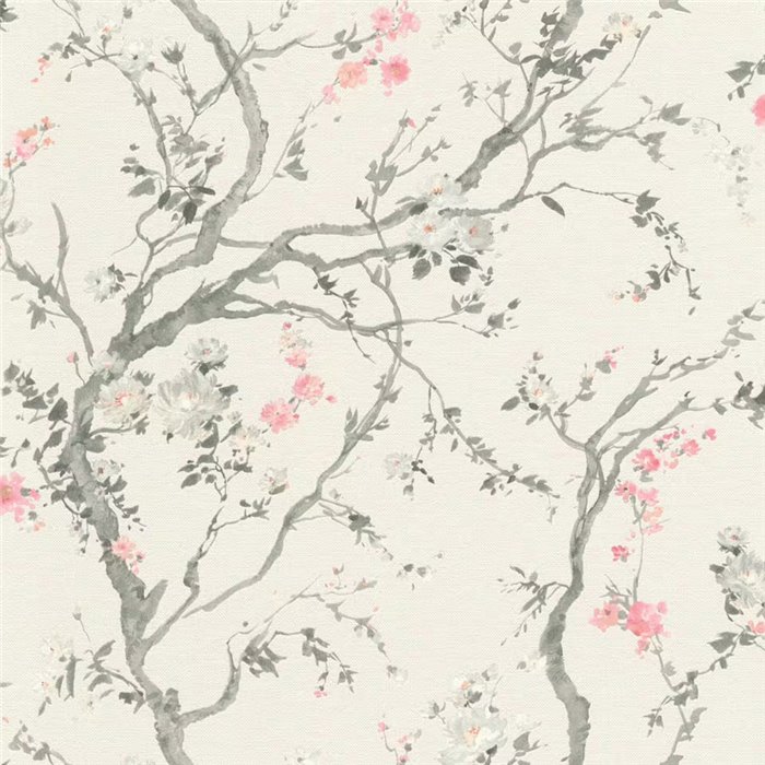 Wallpaper Japanese cherry blossom white watercolor branches · Rasch In Bloom 413250