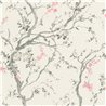 Papel pintado flores de cerezo japonés blanco ramas acuarela