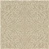 Ornamental arabesque wallpaper in gold and beige, classic damask