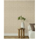 Papel pintado ornamental arabesco dorado y beige damasco clásico · Rasch In Bloom 412086