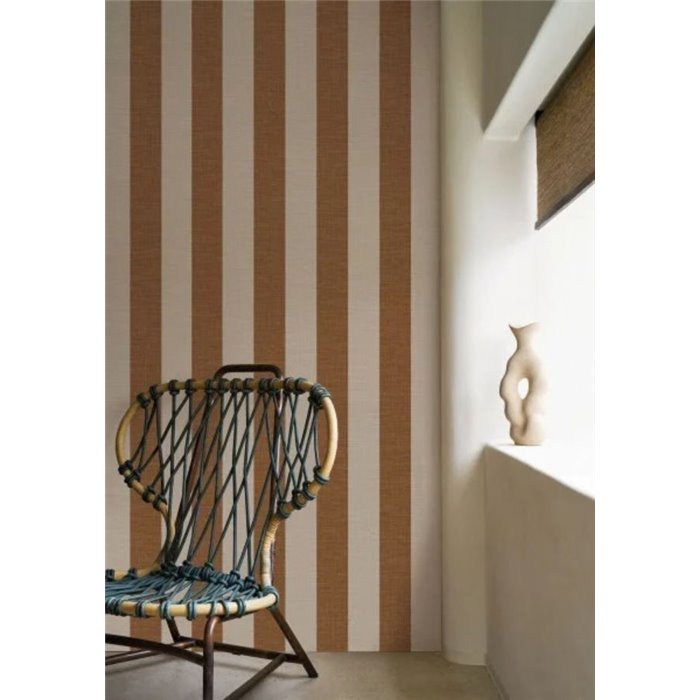 Papel pintado rayas efecto lino beige · Casamance Rayures 78060304