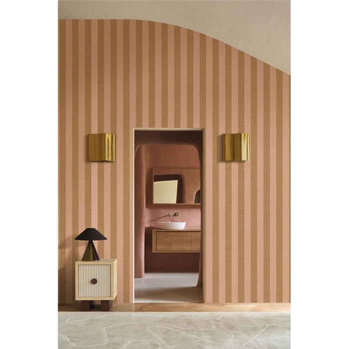 Rayures aspect lin pêche · Casamance Rayures 78060406