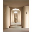 Linen-effect striped wallpaper beige and white · Casamance Rayures 78060508