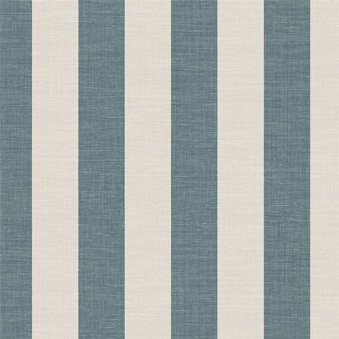 Linen-look striped wallpaper in blue and beige · Casamance Rayures 78060712