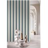Papel pintado rayas efecto lino azul y beige · Casamance Rayures 78060712