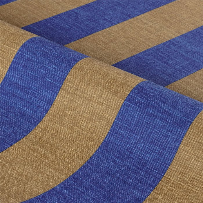 Papel pintado de rayas efecto lino azul y bronce · Casamance Rayures 78060814