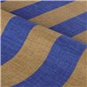 Streifentapete in Leinenoptik in Blau und Bronze · Casamance Rayures 78060814